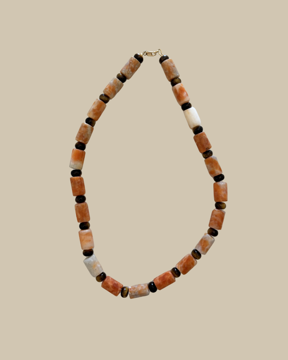 Ora Necklace - Orange Calcite & Tigers Eye