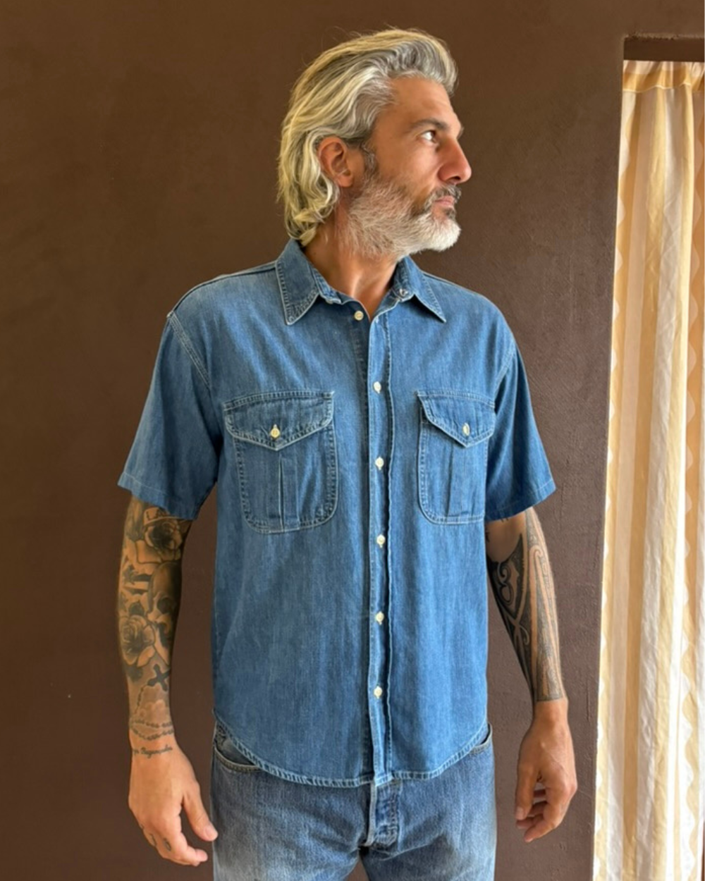 Vintage Shortsleeve Denim Shirt