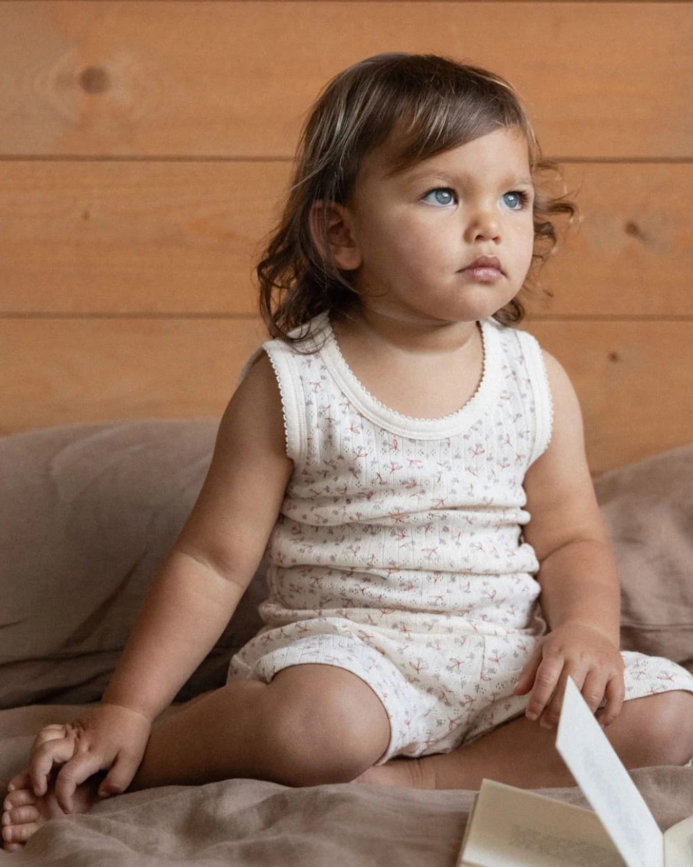 Pointelle Singlet Pyjama Set - Dandelion Print