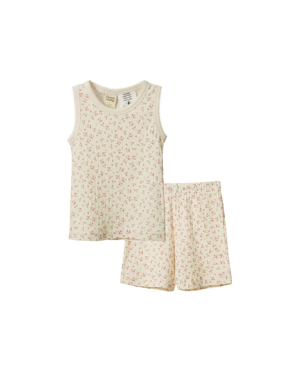 Pointelle Singlet Pyjama Set - Dandelion Print