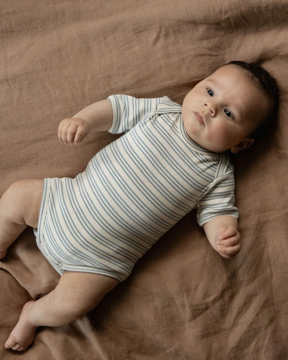 Organic Cotton Shortsleeve Bodysuit - Stripe Trio