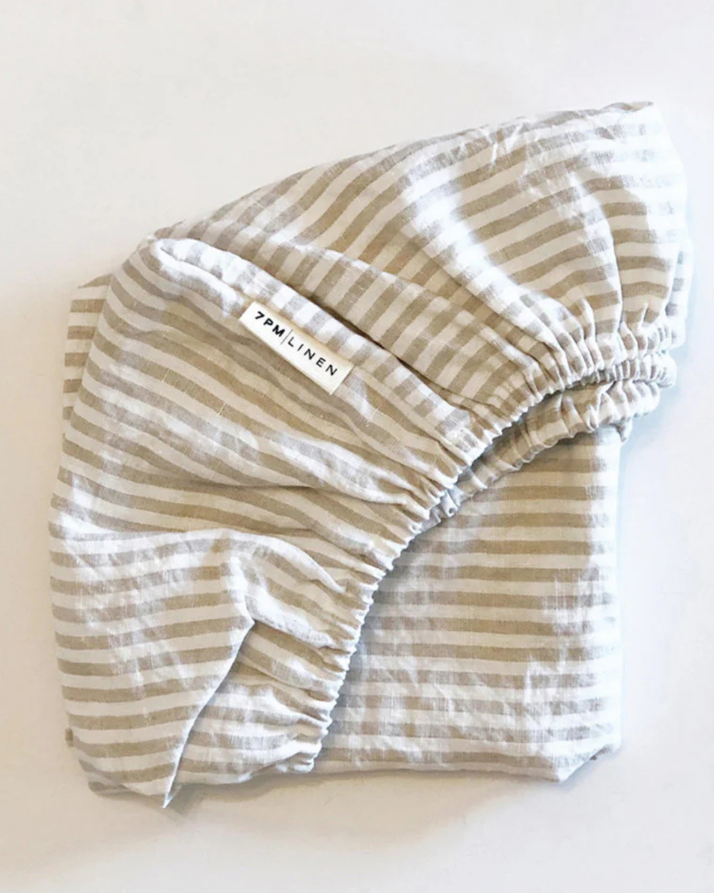 Fitted Single Sheet - Natural Stripe