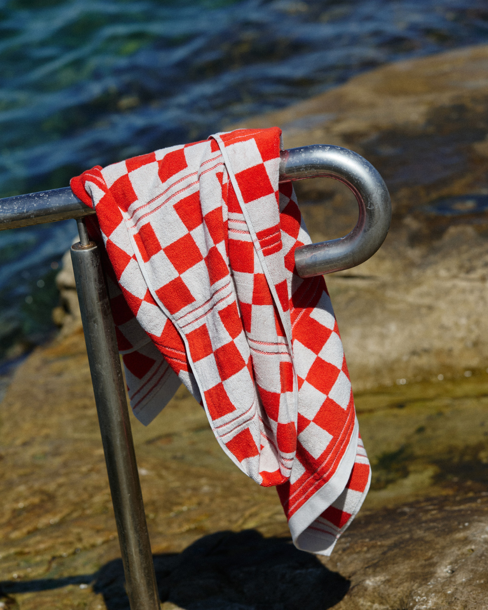 Busby Pool Towel - Cloud & Ranch Red