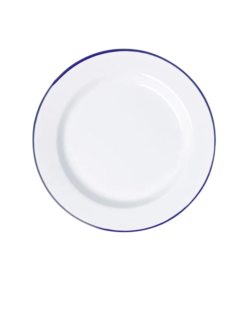 Falcon Enamel Dinner Plate 26cm - White with Blue Rim