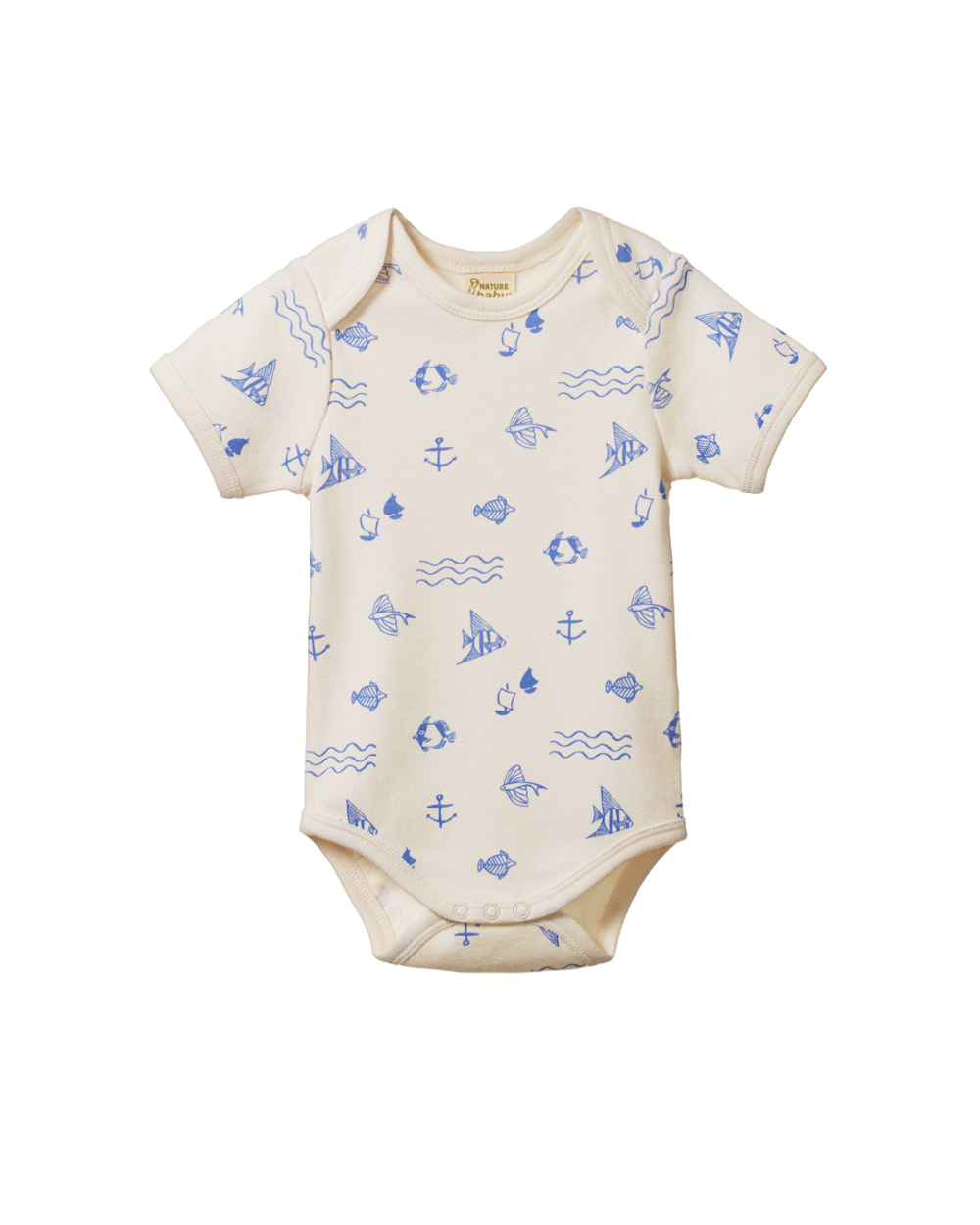 Organic Cotton Shortsleeve Bodysuit - Atlantic print