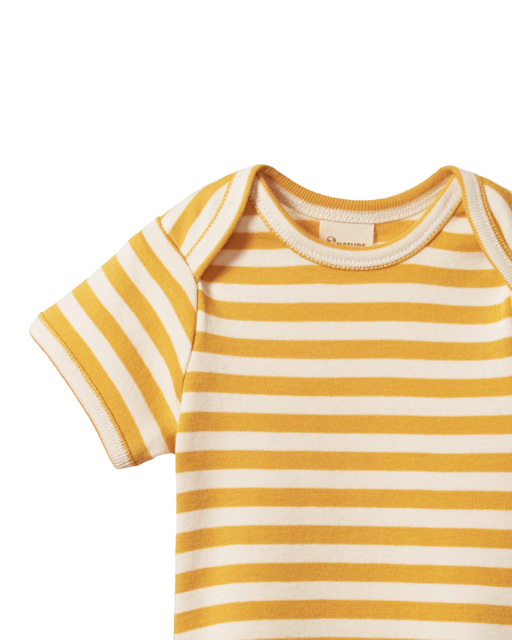 Organic Cotton Shortsleeve Bodysuit - Golden Sea Stripe