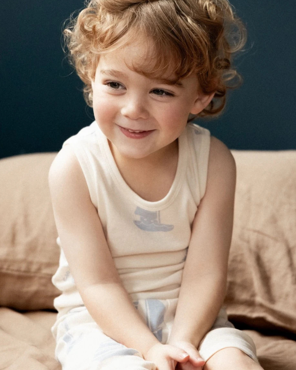 Singlet Pyjama Set - Regatta Blue Print