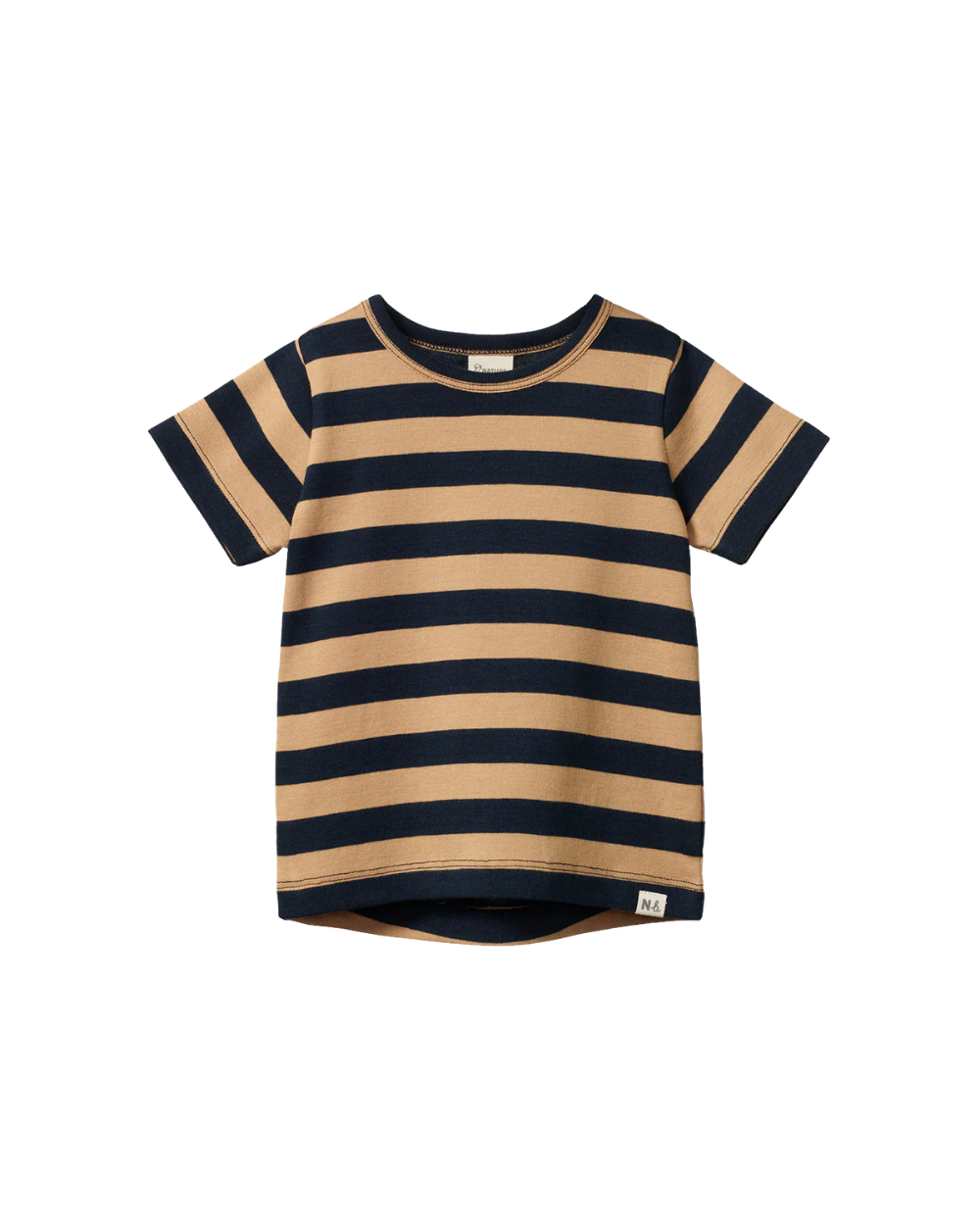 River Tee - Navy/Caramel Stripe