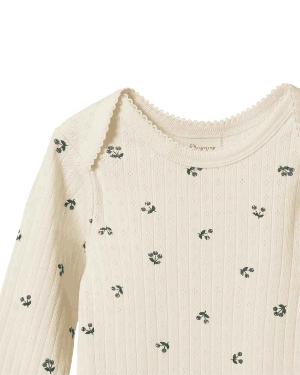 Pointelle Longsleeve Bodysuit - Winter Berry Print