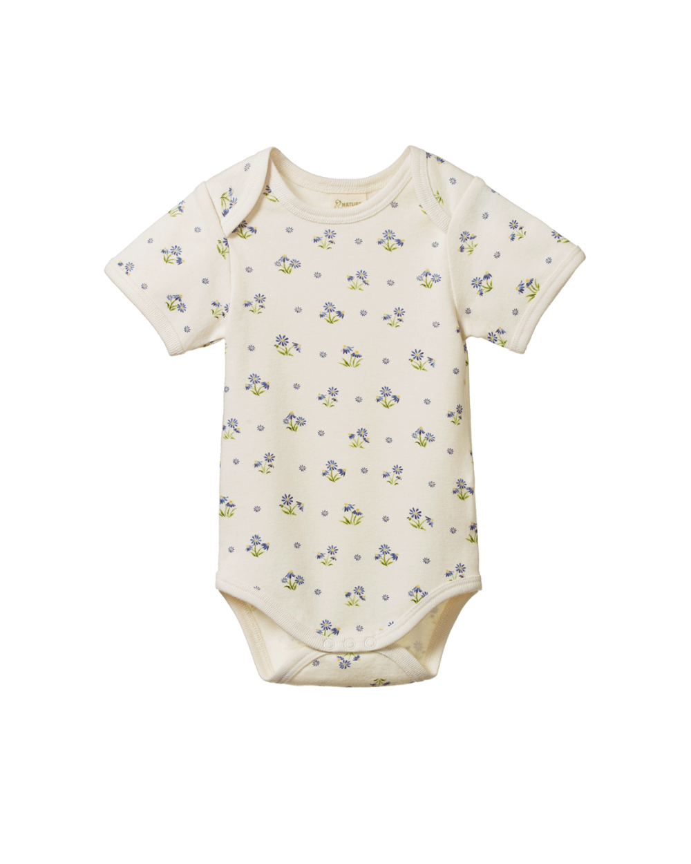 Organic Cotton Shortsleeve Bodysuit - Daisy Daze Print