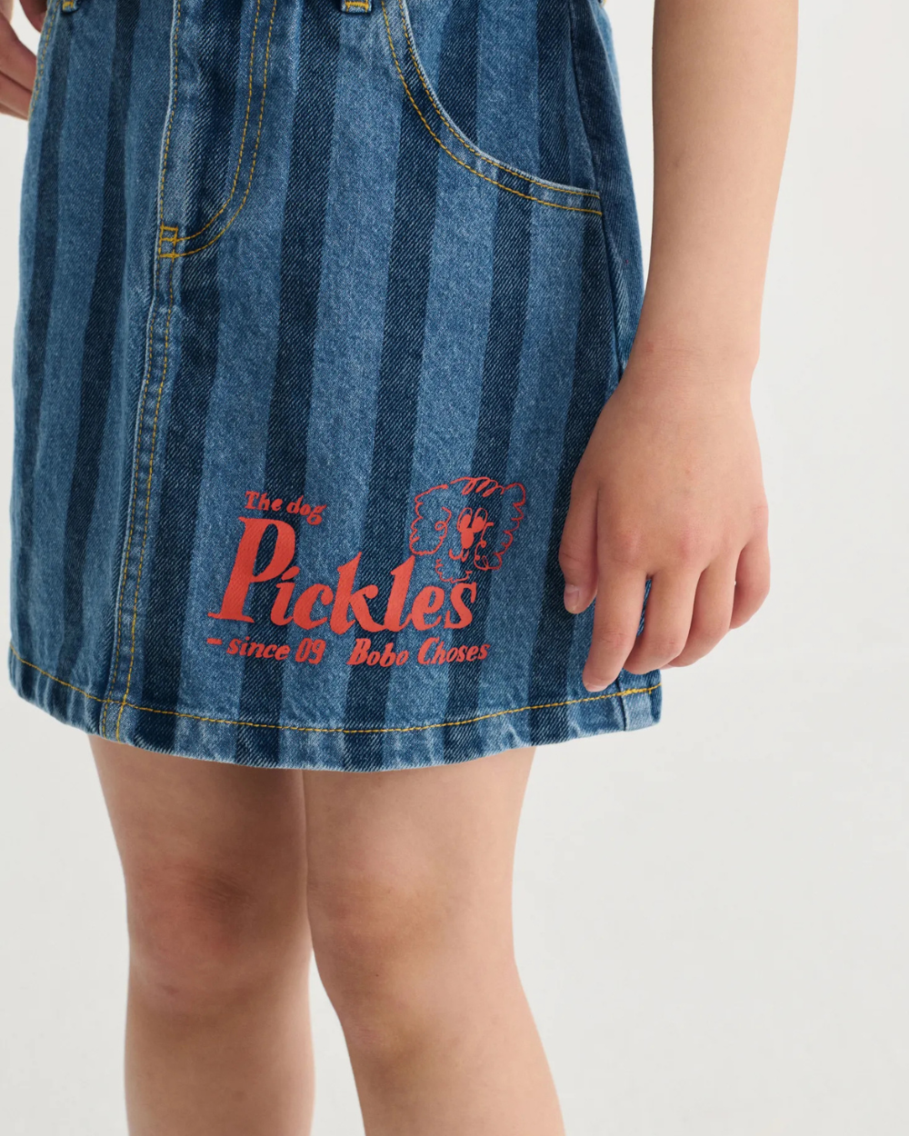Pickles The Dog Striped Denim Skirt