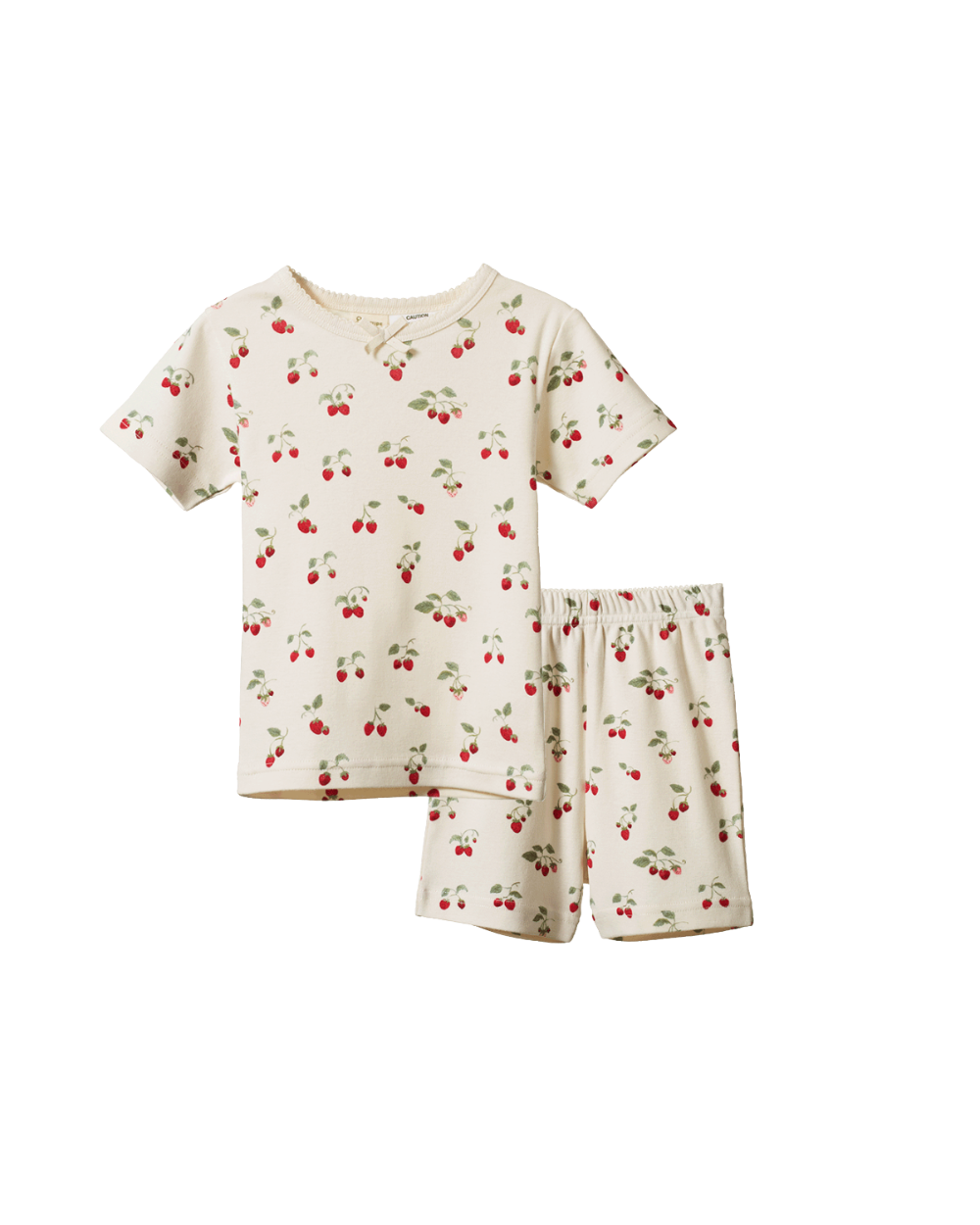 Short Sleeve Pyjama Set - Strawberry Blush Print