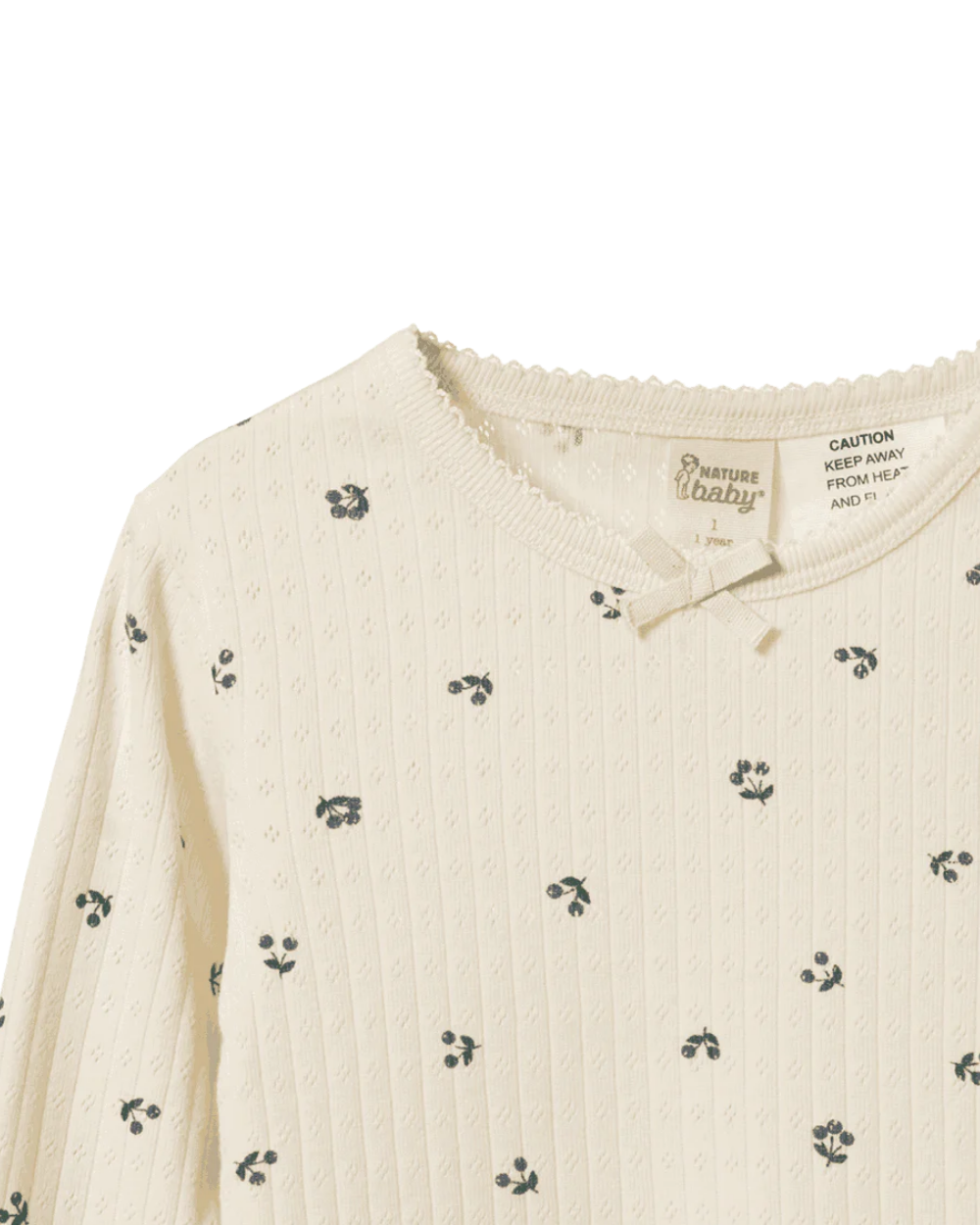 Long Sleeve Pointelle Pyjamas - Winter Berry Print