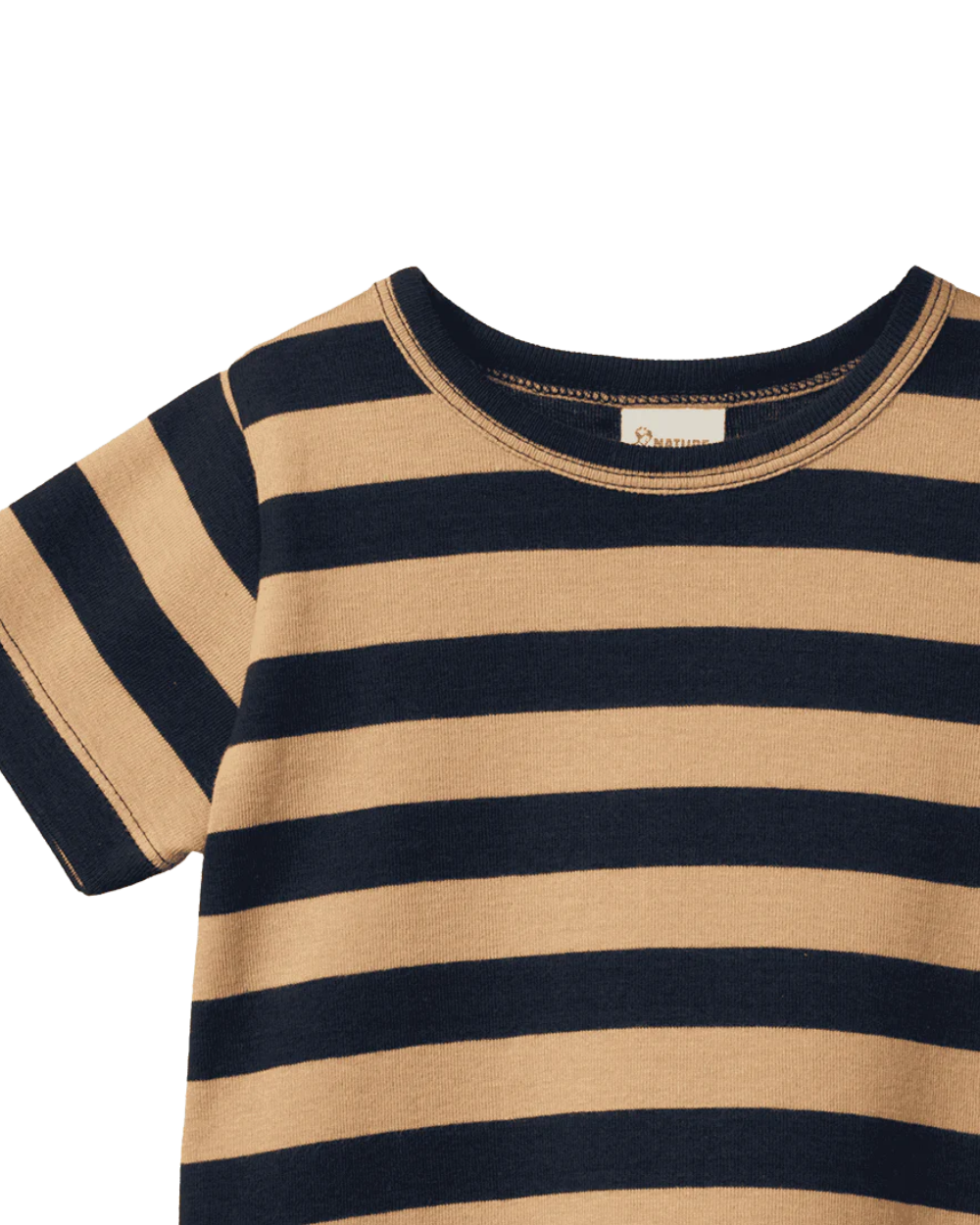 River Tee - Navy/Caramel Stripe