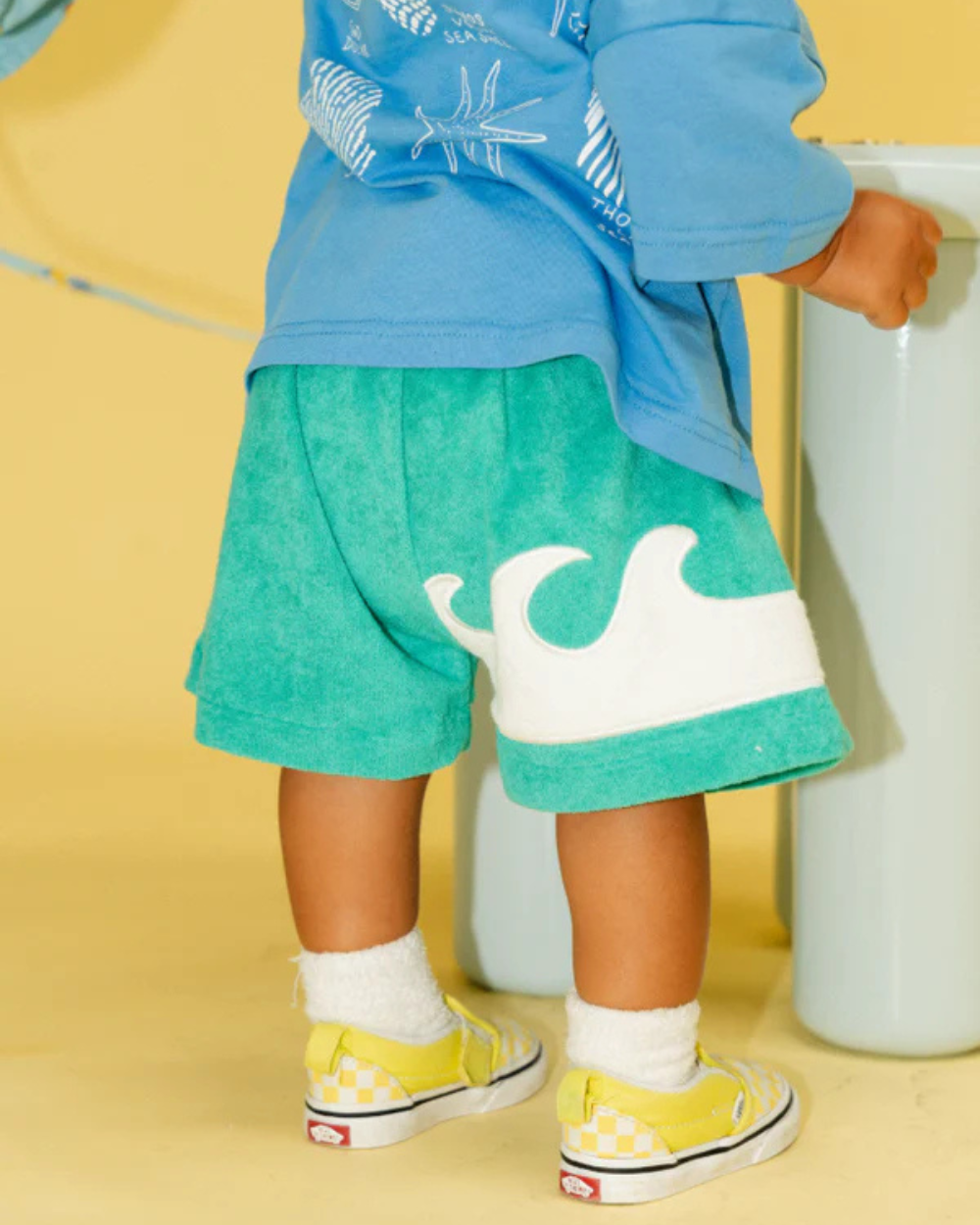 Kids Terry Scuba Shorts - Aqua