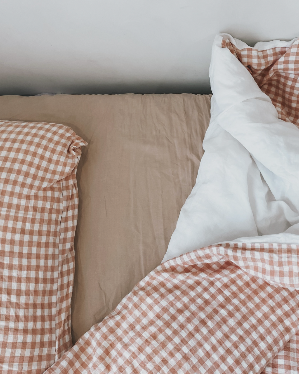 Single Duvet Set - Strawberry Cream Gingham