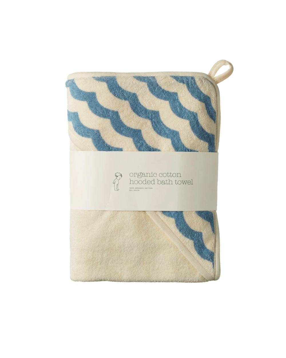 Hooded Bath Towel - Waves Print
