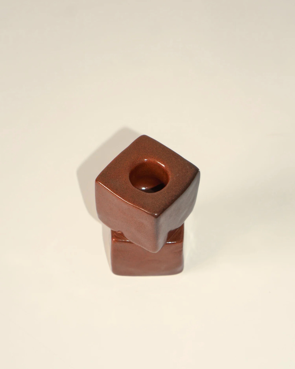 Candle Holder Mini Square - Red Ash