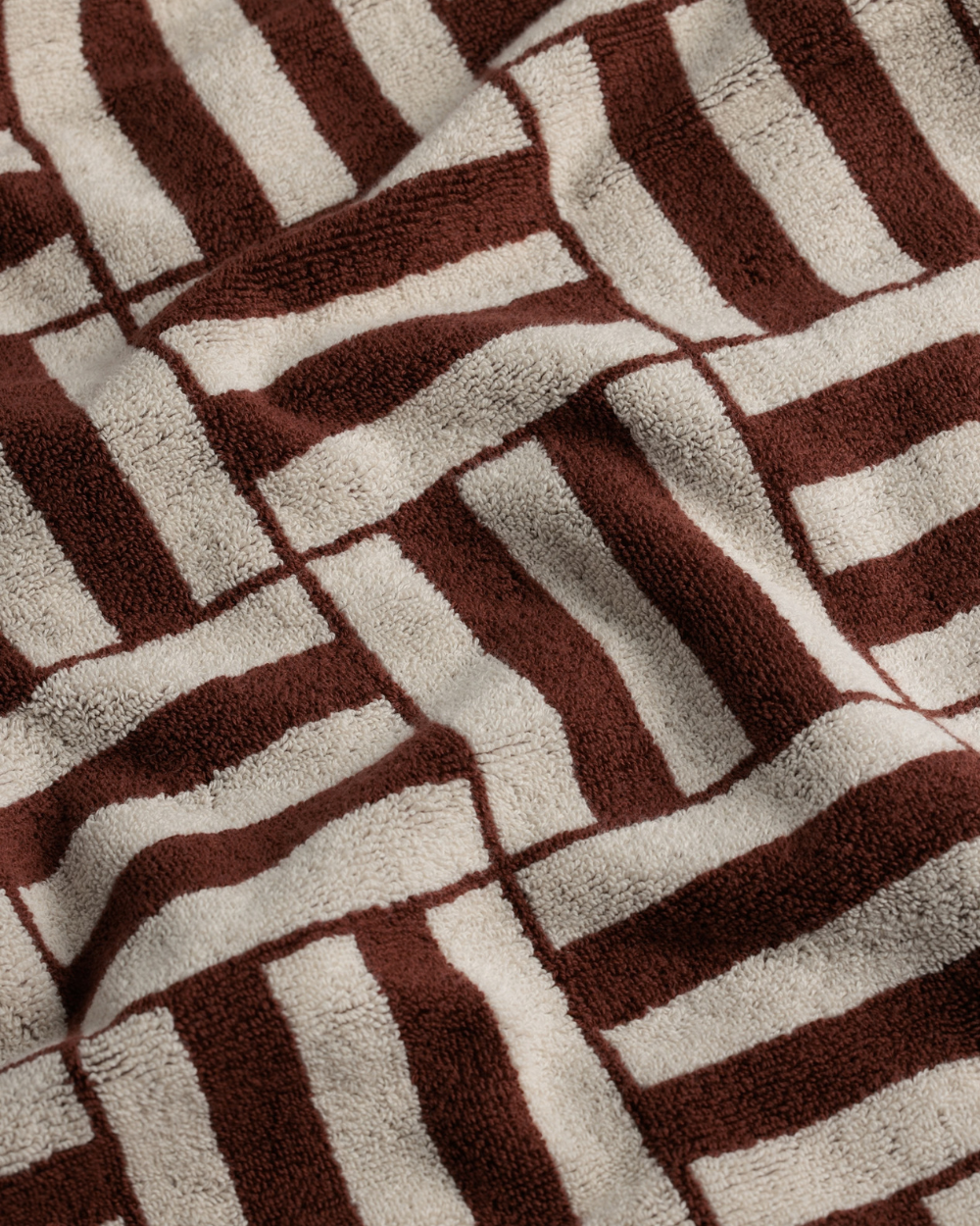 Willis Pool Towel - Mudbrick & Crème