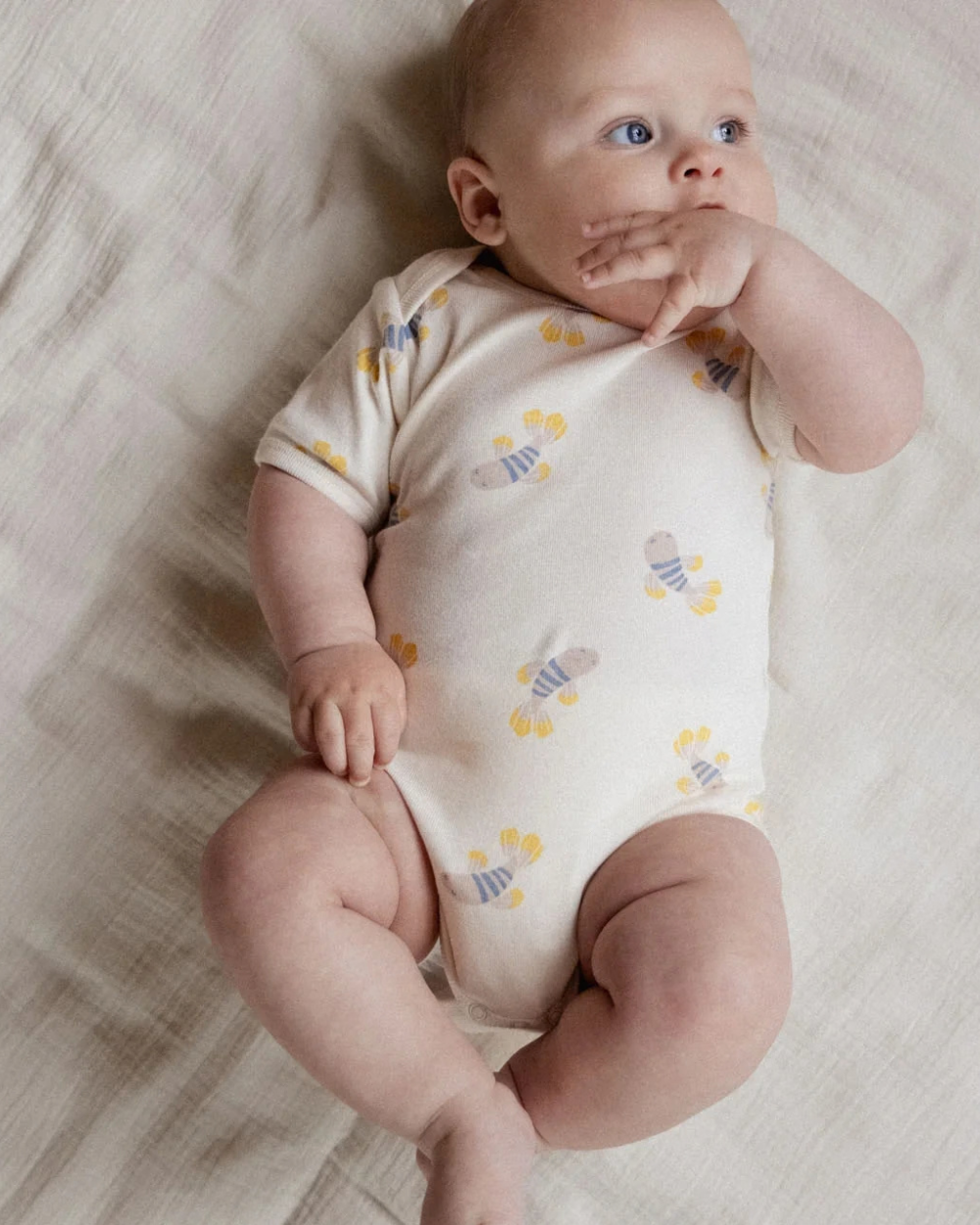 Organic Cotton Shortsleeve Bodysuit - Fish Fable