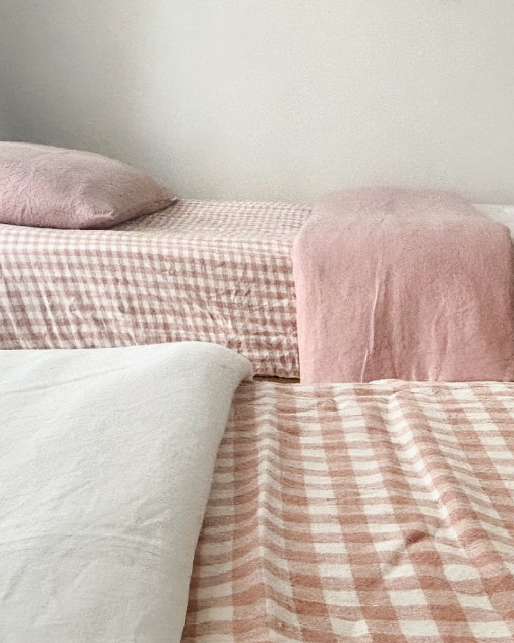 Single Duvet Set - Strawberry Cream Gingham