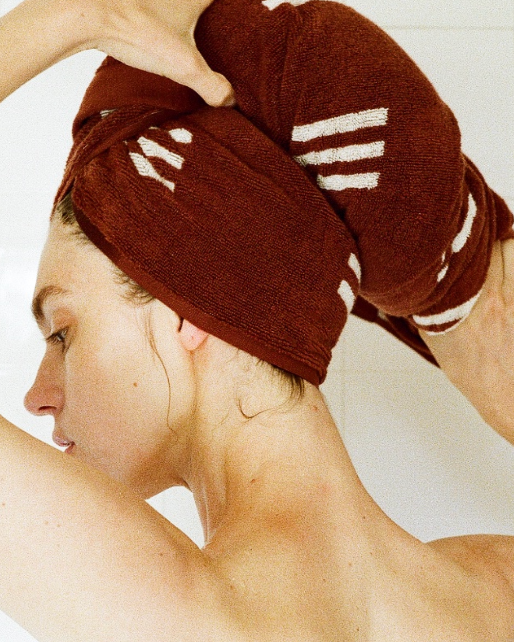 Claremont Bath Towel - Mudbrick & Crème