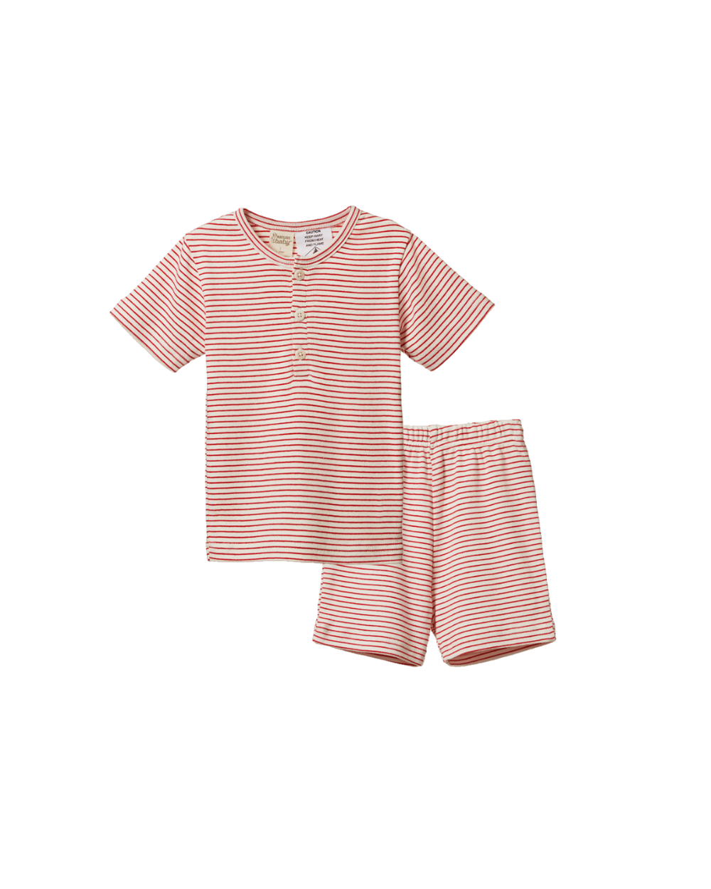 Short Sleeve Pyjama Set - Red Pinstripe