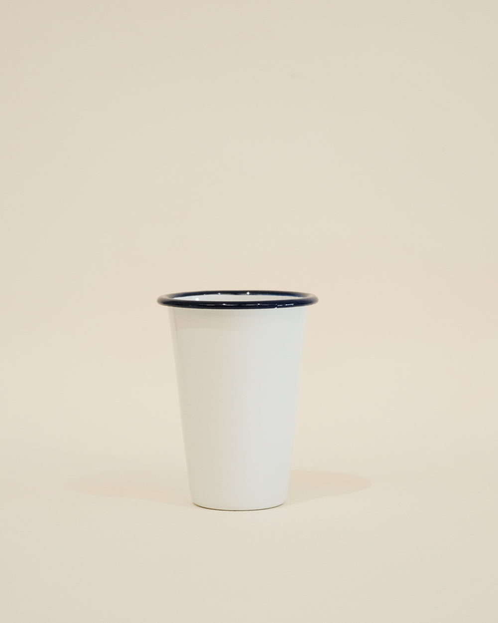 Falcon Enamel Tumbler 400ml - White with Blue Rim