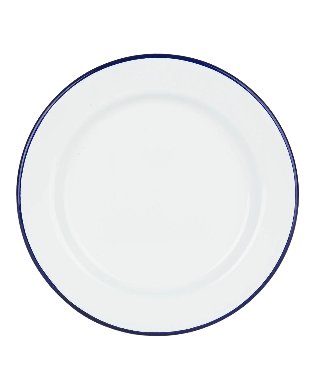 Falcon Enamel Side Plate 20cm - White with Blue Rim